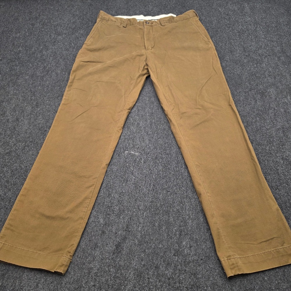 Polo Ralph Lauren Chino Pants Men 36x32 Brown Classic Fit Stretch Twill Flat